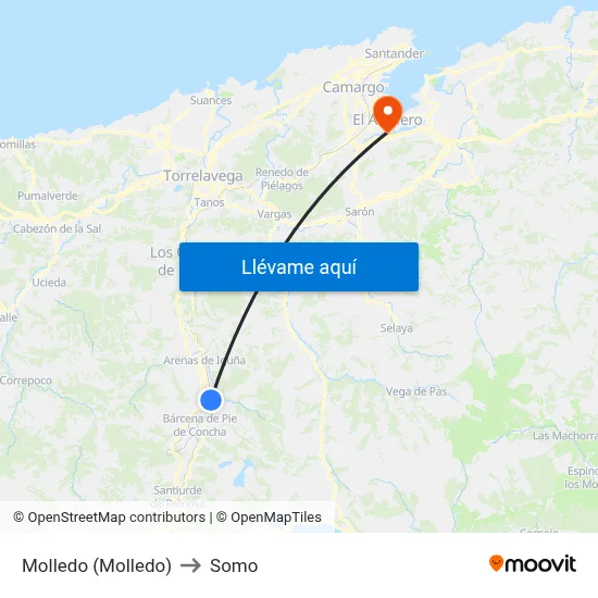 Molledo (Molledo) to Somo map