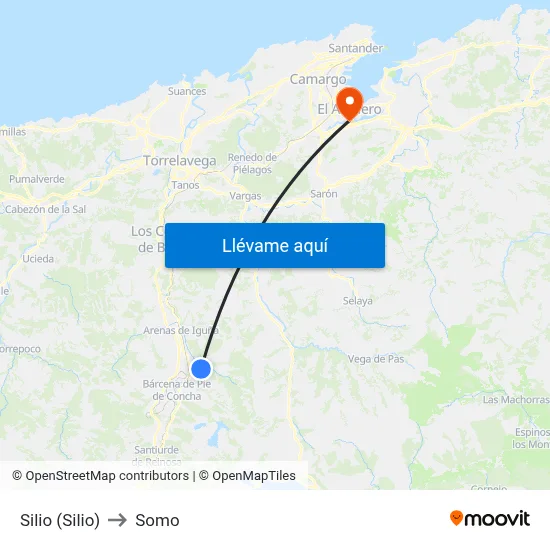 Silio (Silio) to Somo map