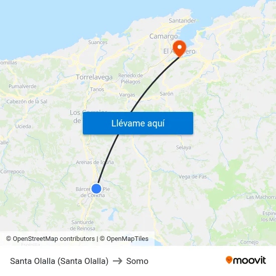 Santa Olalla (Santa Olalla) to Somo map