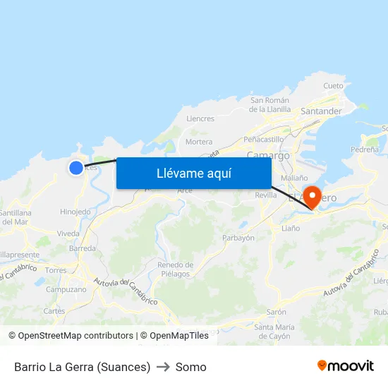 Barrio La Gerra (Suances) to Somo map