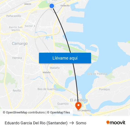 Eduardo Garcia Del Rio (Santander) to Somo map