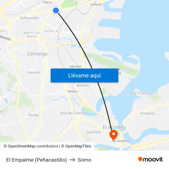 El Empalme (Peñacastillo) to Somo map