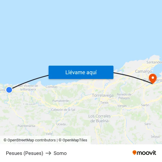 Pesues (Pesues) to Somo map