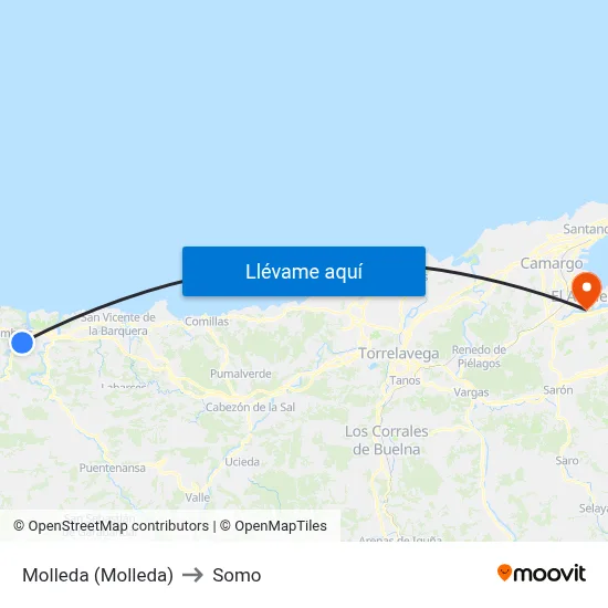 Molleda (Molleda) to Somo map