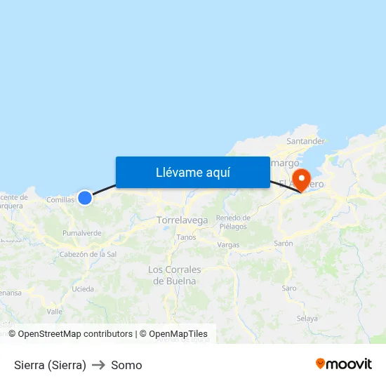 Sierra (Sierra) to Somo map