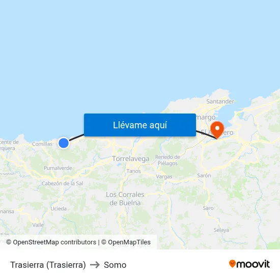 Trasierra (Trasierra) to Somo map