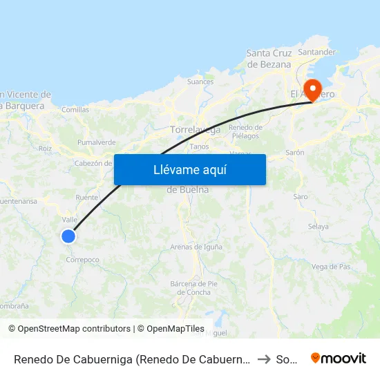 Renedo De Cabuerniga (Renedo De Cabuerniga) to Somo map