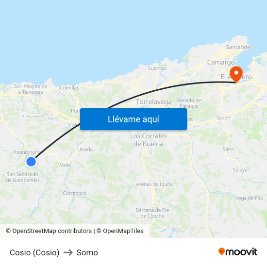 Cosio (Cosio) to Somo map