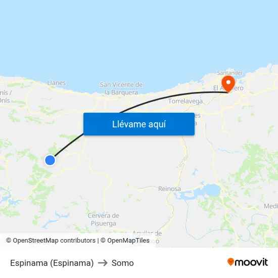 Espinama (Espinama) to Somo map