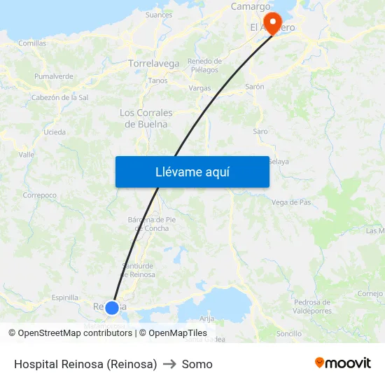 Hospital Reinosa (Reinosa) to Somo map
