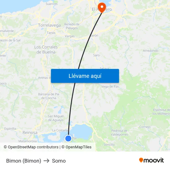 Bimon (Bimon) to Somo map