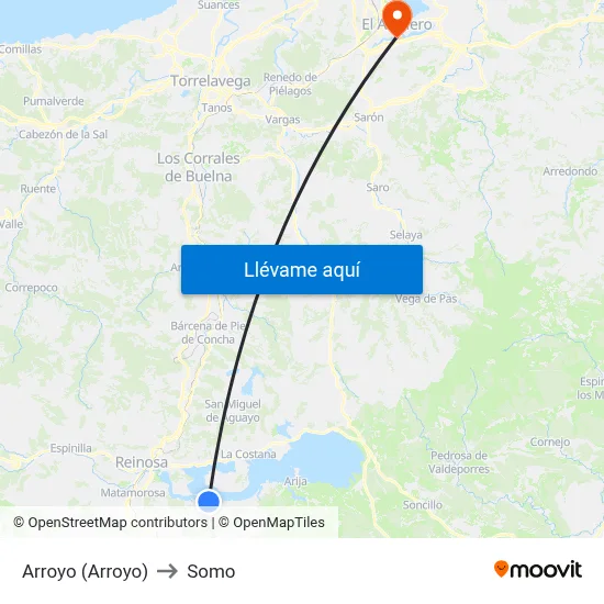 Arroyo (Arroyo) to Somo map