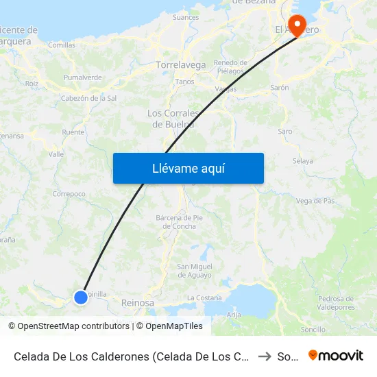 Celada De Los Calderones (Celada De Los Calderones) to Somo map