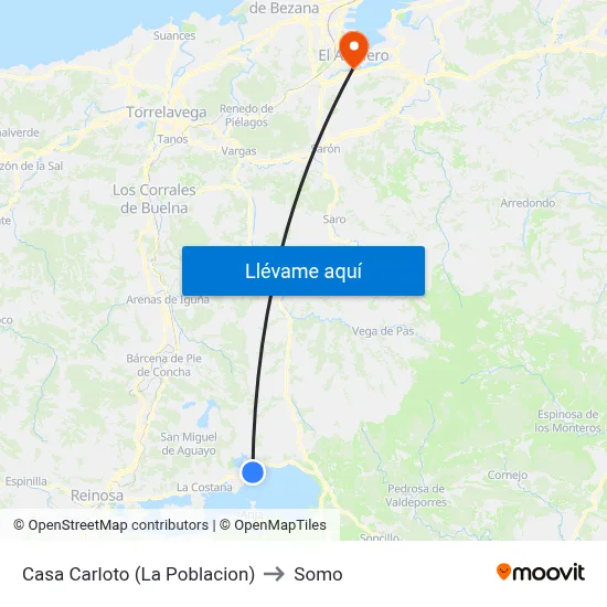 Casa Carloto (La Poblacion) to Somo map