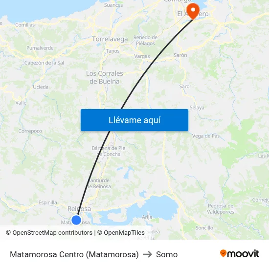 Matamorosa Centro (Matamorosa) to Somo map