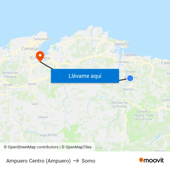 Ampuero Centro (Ampuero) to Somo map