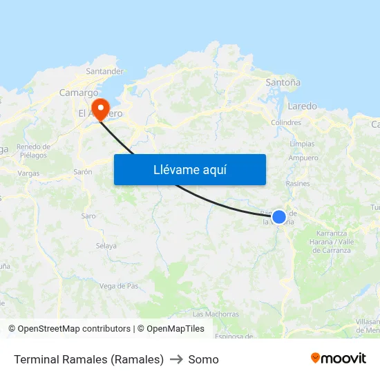 Terminal Ramales (Ramales) to Somo map
