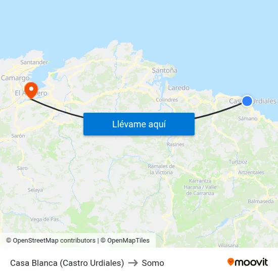 Casa Blanca (Castro Urdiales) to Somo map
