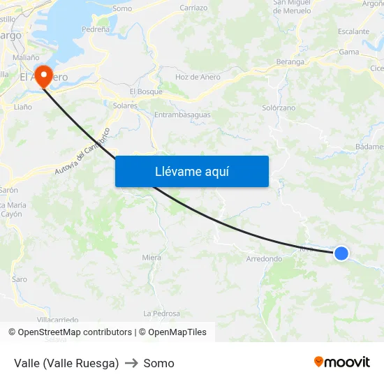Valle (Valle Ruesga) to Somo map