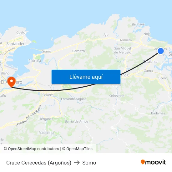 Cruce Cerecedas (Argoños) to Somo map