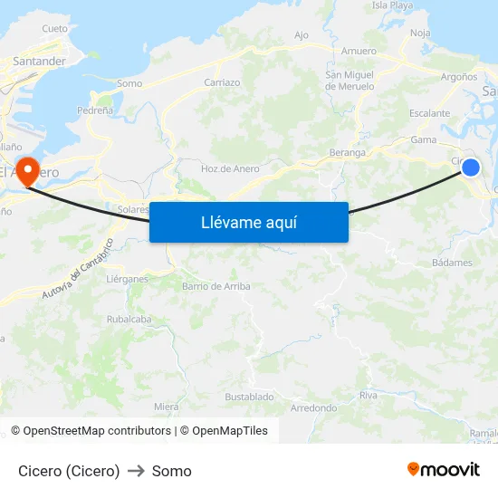 Cicero (Cicero) to Somo map