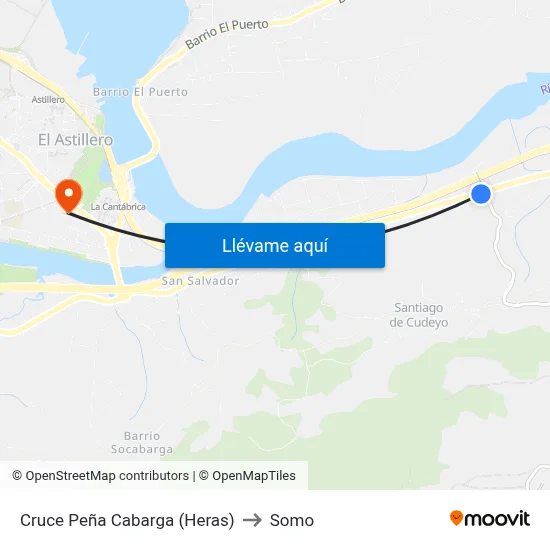 Cruce Peña Cabarga (Heras) to Somo map