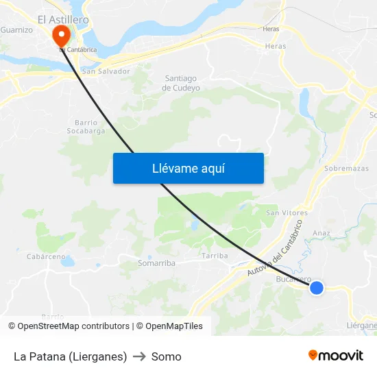 La Patana (Lierganes) to Somo map