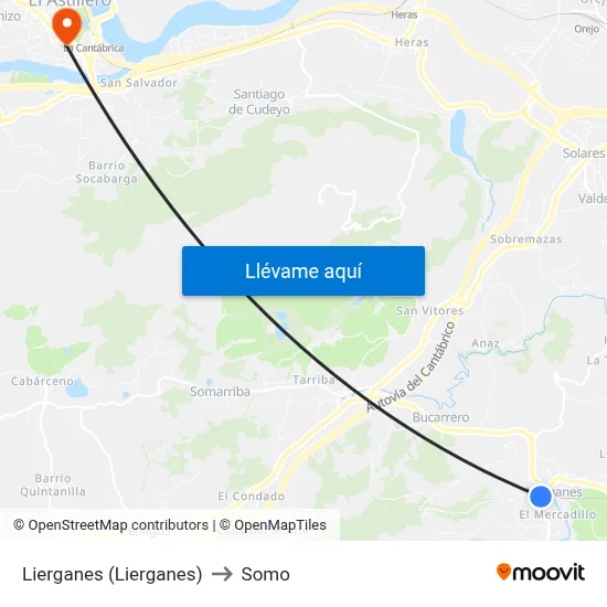 Lierganes (Lierganes) to Somo map