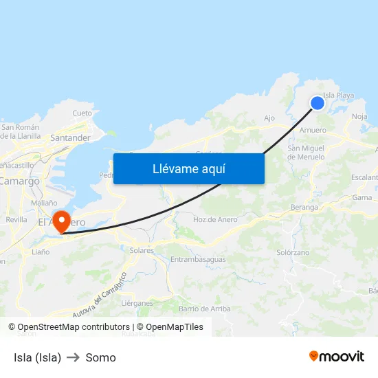 Isla (Isla) to Somo map