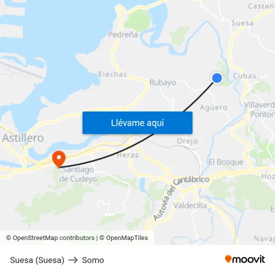 Suesa (Suesa) to Somo map