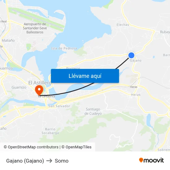 Gajano (Gajano) to Somo map