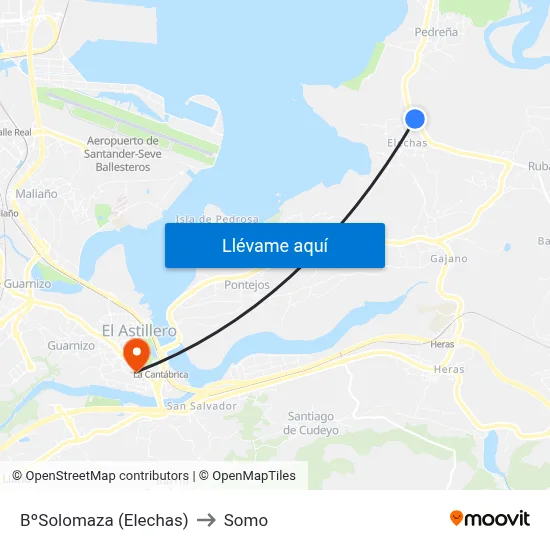 BºSolomaza (Elechas) to Somo map