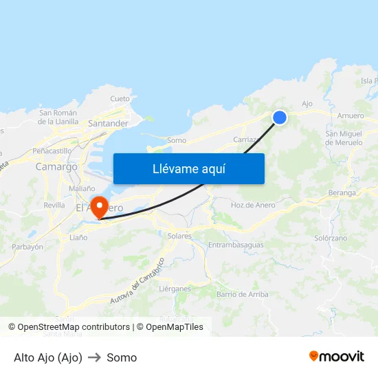 Alto Ajo (Ajo) to Somo map