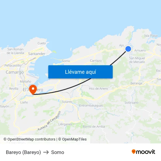 Bareyo (Bareyo) to Somo map