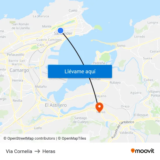 Via Cornelia to Heras map