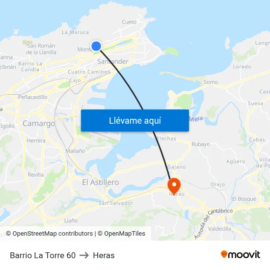 Barrio La Torre 60 to Heras map