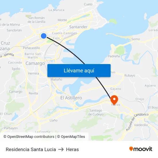 Residencia Santa Lucia to Heras map