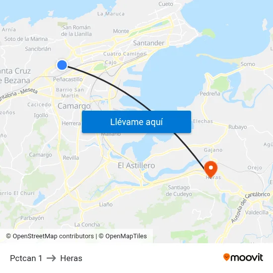 Pctcan 1 to Heras map