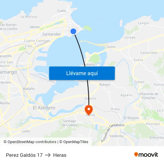 Perez Galdós 17 to Heras map
