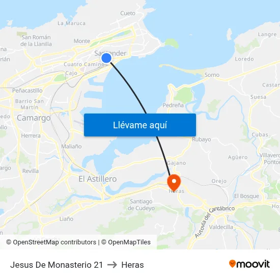 Jesus De Monasterio 21 to Heras map