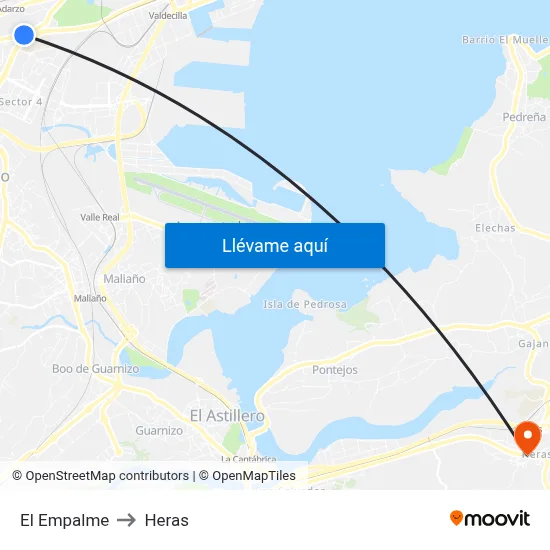 El Empalme to Heras map