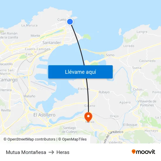 Mutua Montañesa to Heras map