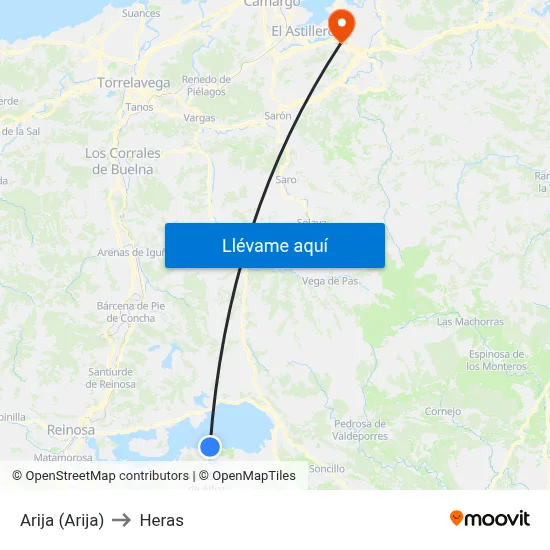 Arija (Arija) to Heras map