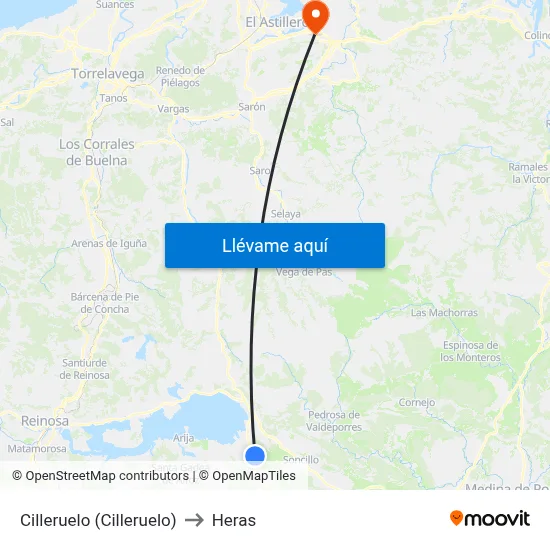 Cilleruelo (Cilleruelo) to Heras map