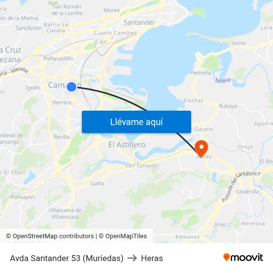 Avda Santander 53 (Muriedas) to Heras map