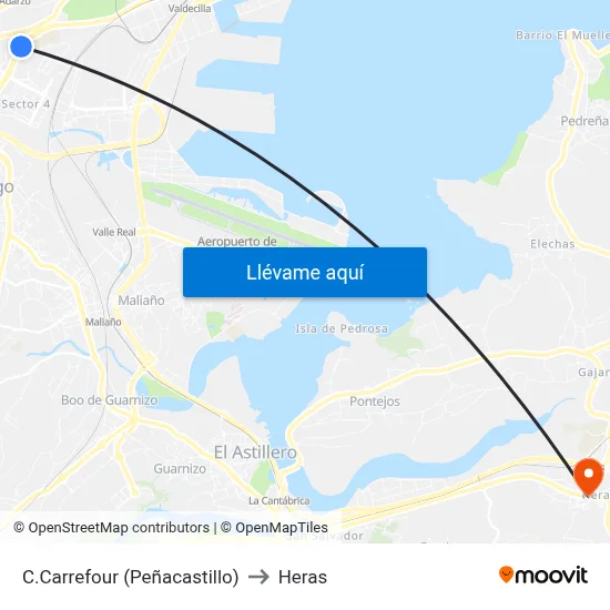 C.Carrefour (Peñacastillo) to Heras map