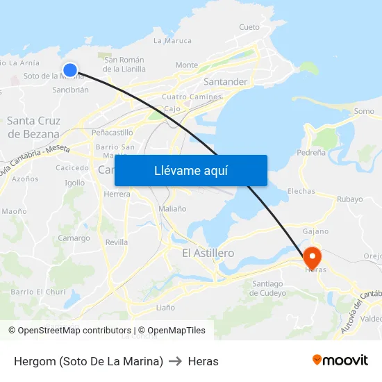 Hergom (Soto De La Marina) to Heras map