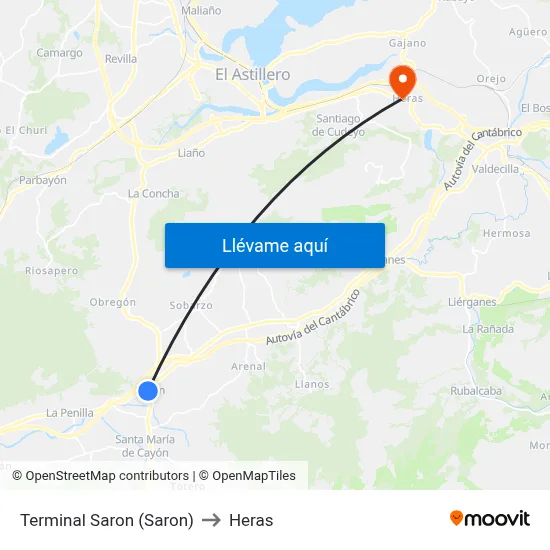 Terminal Saron (Saron) to Heras map