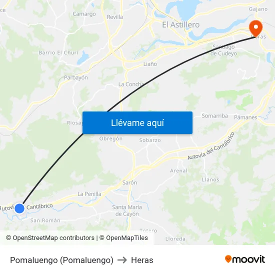 Pomaluengo (Pomaluengo) to Heras map