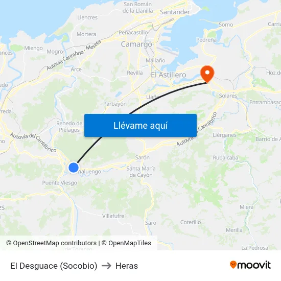 El Desguace (Socobio) to Heras map